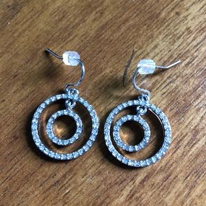 Silver and rhinestone earrings